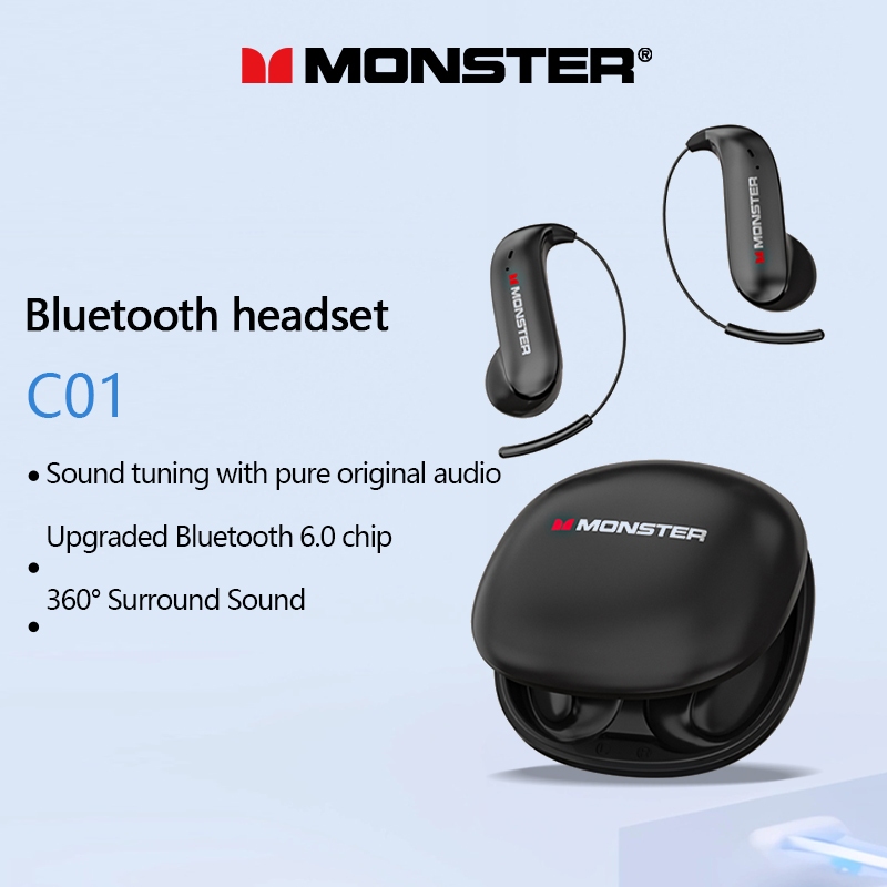 Monster C01 Intra-Auricular Sem Fio Novo Fone De Ouvido Bluetooth 6.0 Bateria De Longa Duração Com Redução De Ruído