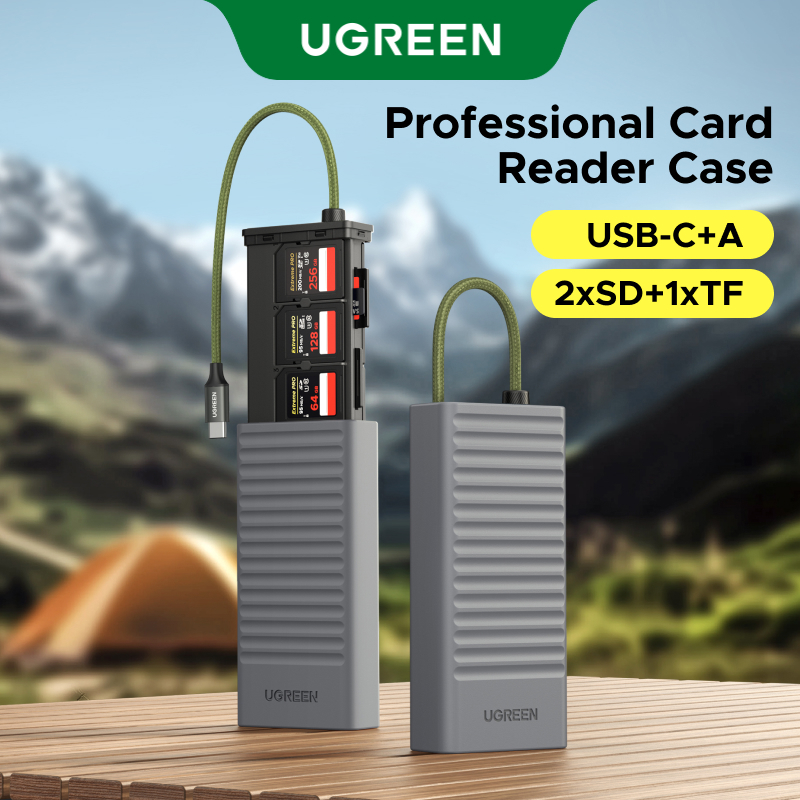 UGREEN USB-A + C Para 2 * SD + 1 * Leitor De Cartão TF Com Ferramenta Ejetora SIM 3.0 OTG Armazenamento E Leitura 2 Em 1