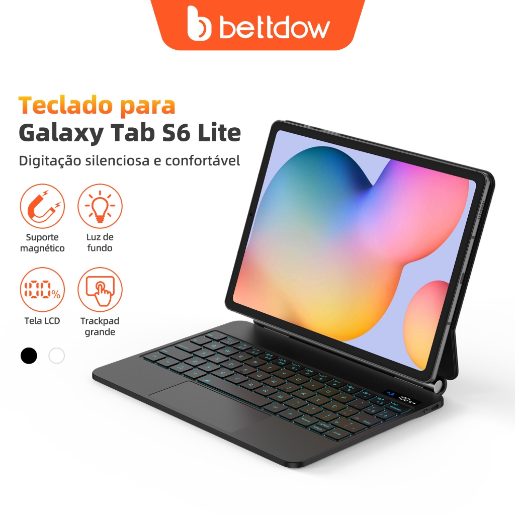 Teclado Mágico Bettdow Para Samsung S6 Lite Com Luz De Fundo LCD Bateria Não Incluído