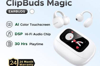 Fone De Ouvido Bluetooth Mágico UGREEN ClipBuds Com Tela De Toque Inteligente | 5.4 Latência Baixa Bateria De Longa Dura