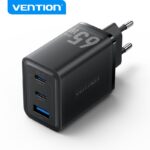Vention 65W GaN Cabeça De Carregamento Dual Type-C E USB-A PD3.0 PPS 65W Carregador Rápido Máximo Smartphones Laptops