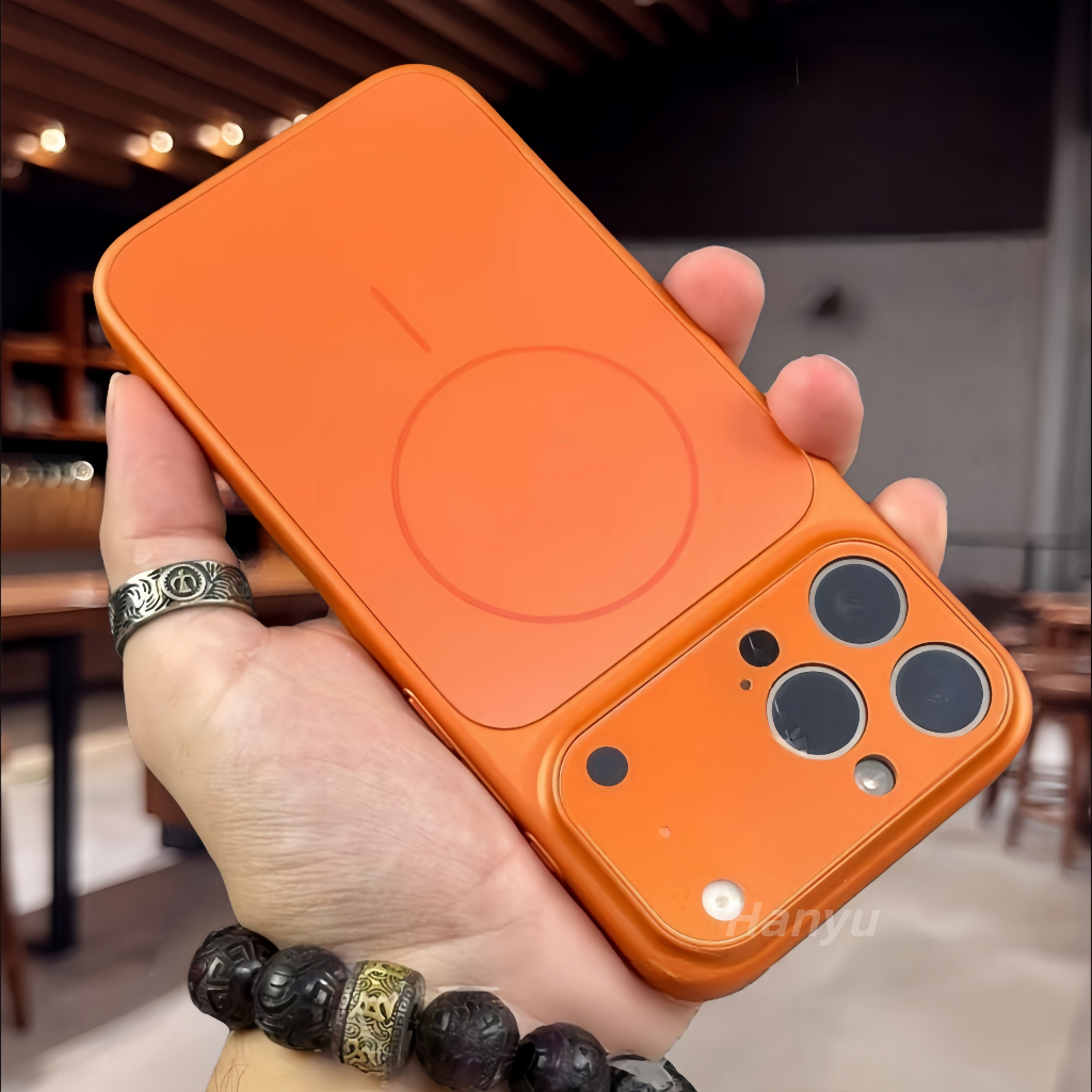 Novo original Laranja Vidro Magnético Caso De Telefone Para iPhone 17 16 15 14 13 Promax Proteção Da Lente Câmera 17Air