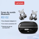 Lenovo RS102 Bluetooth 6.0 Fones De Ouvido Sem Fio Microfone ENC Chamada Cancelamento De Ruído Modo De Jogo Resposta Ráp