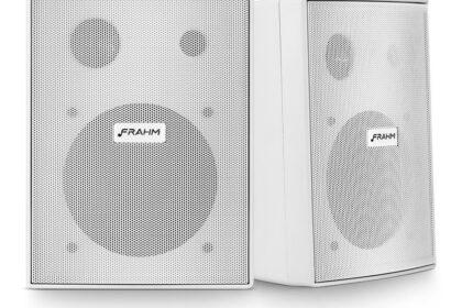 Caixa Acústica Frahn Ps200 8 Ohms Branca Com Suporte Par