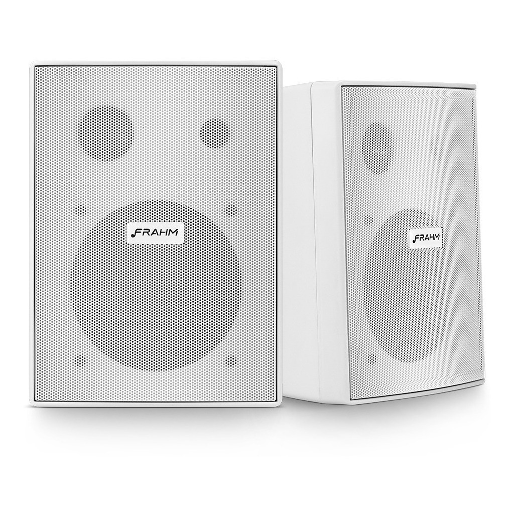 Caixa Acústica Frahn Ps200 8 Ohms Branca Com Suporte Par
