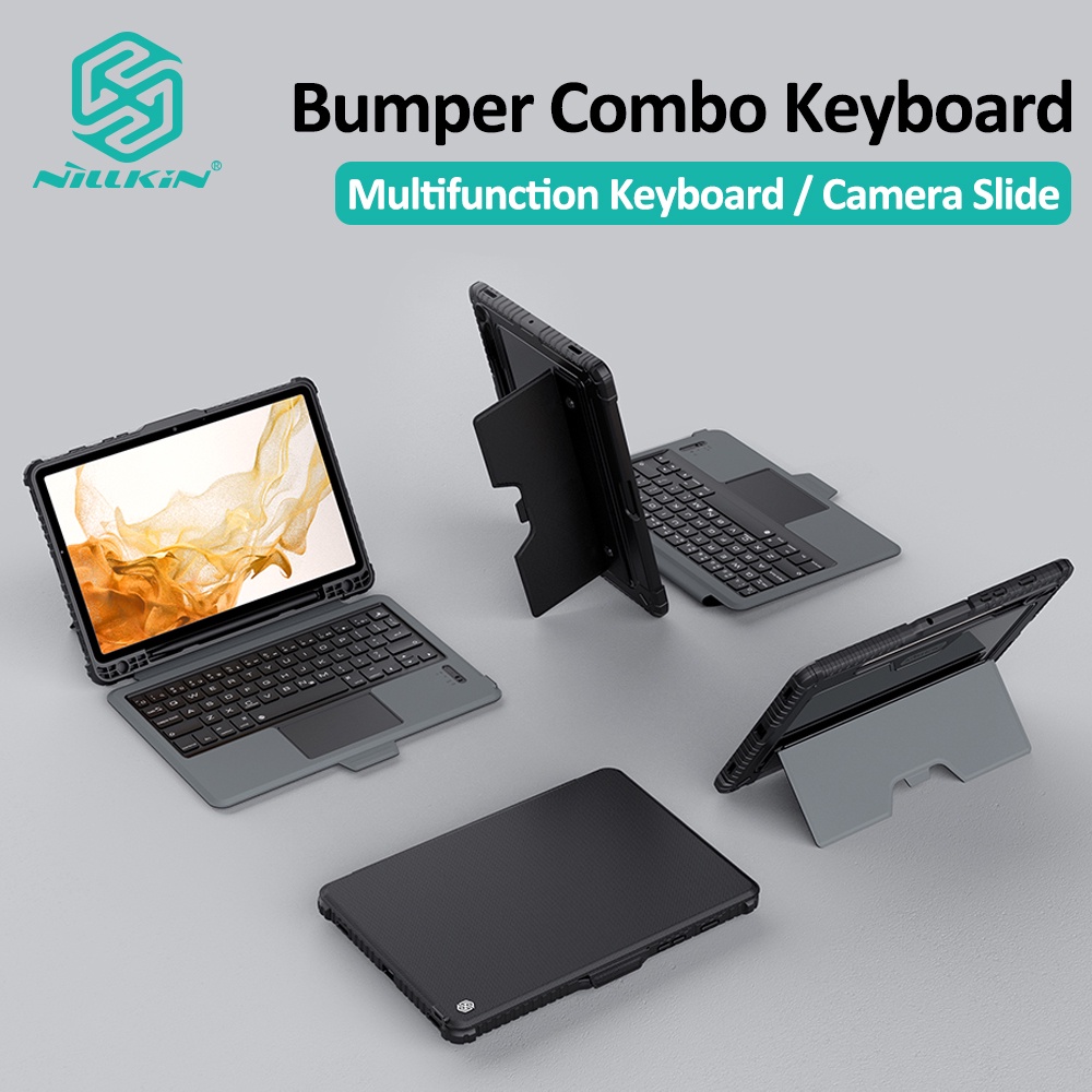 Capa Para Teclado Multifuncional Nillkin Samsung Galaxy Tab S8/S8 5G Com Porta-Lápis Deslizante De Proteção Câmera À Prova De Choque