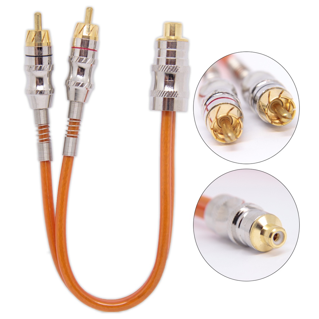 Cabo Y 1 Fêmea + 2 Machos Flexível Blindado - 2M + 1F / 5mm Universal - Laranja