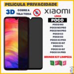 Película 3D Privativa Xiaomi Poco Privacidade Anti Espião Espionagem Vidro POCO C3 C40 C55 C65 F3 GT F4 GT F5 PRO M3 PRO M4 5G M4 PRO 4G M4 PRO 5G M5S M6 M6 PRO 4G M6 PRO 5G X3 NFC X3 PRO X3 GT X4 GT X4 PRO X5 PRO X6 PRO