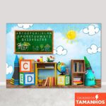 Fundo Fotográfico Escolar Infantil Cenário Sala de Aula Painel Em Tecido Sublimado - FFC-680