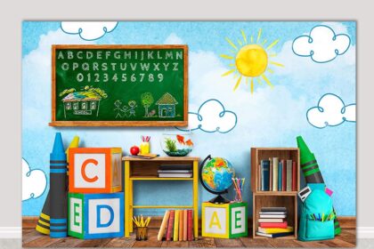 Fundo Fotográfico Escolar Infantil Cenário Sala de Aula Painel Em Tecido Sublimado - FFC-680