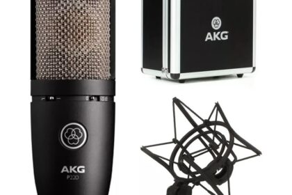 Microfone AKG Condensador Estúdio P220 Profissional Cardioide - Preto