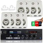 Kit Som Ambiente 500 Watts Bluetooth +8 Caixas Parede Branca