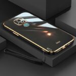 Estilo Luxo De Borda Reta Lanyard Free Case Para Motorola Moto E7 E7 Plus Novo Design Square De Telefone Com Revestimento Macio