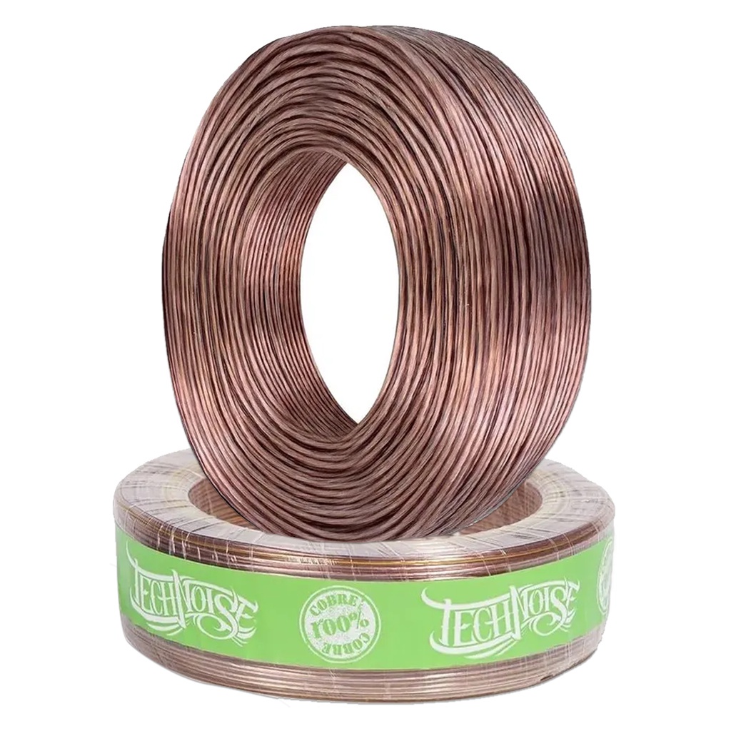 Fio Polarizado Paralelo Cristal Flexível 100% Puro Cobre-Rolo de 100 Metros/2x1,50mm Technoise