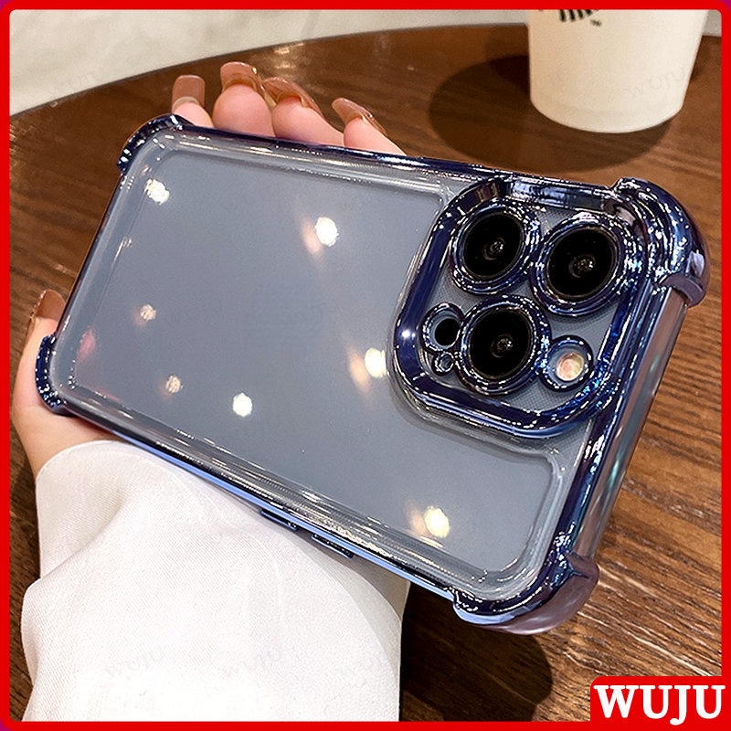 WUJU luxo Transparente Acrílico Capa Capinha De Celular Para iPhone 17 16 15 14 13 12 11 Pro Max Plus Air