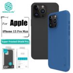 Capa Nillkin Super Frosted Shield Pro Para iPhone 15 Pro Max Telefone TPU Ultra Fina Mate + PC Anti-Impressão Digital Traseira À Prova De Choque