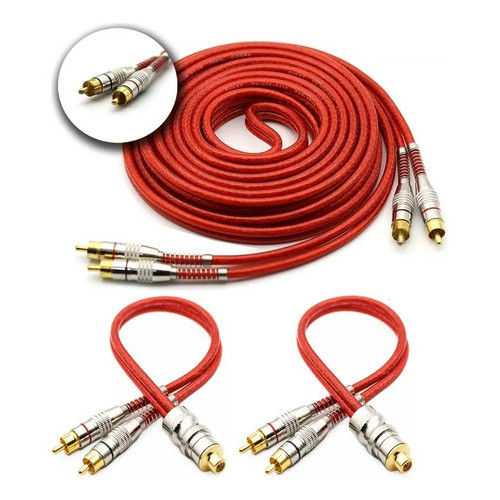 Cabo Rca Blindado 5 Metros E 2 Cabos Y P/ Módulo Banhado Ouro