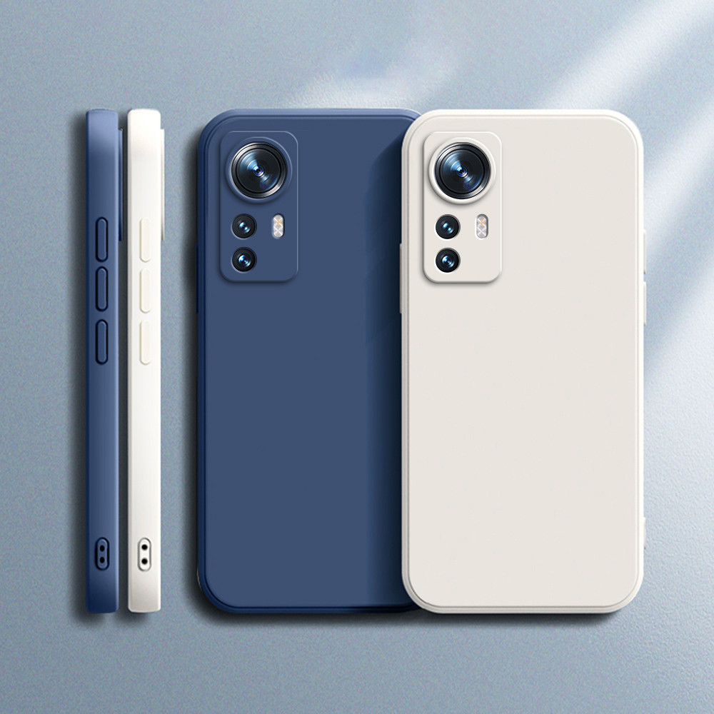 Casos De Luxo Para Xiaomi Mi 12 12S 12T Pro 12X Ultra Macio Quadrado Fosco Silicone lite 5G Proteção Lente Fina Caso Ori