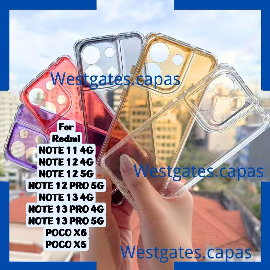 Capa Space 2 EM 1 Acrilico e Silicone Compatível para Xiaomi Redmi Note 11 12 13 Poco x5 x6