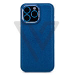 Capa Magsafe de Couro Azul iPhone 11/12/13/14/15/16Pro Max com Adsorção Magnética, Antichoque e Protetor de Câmera