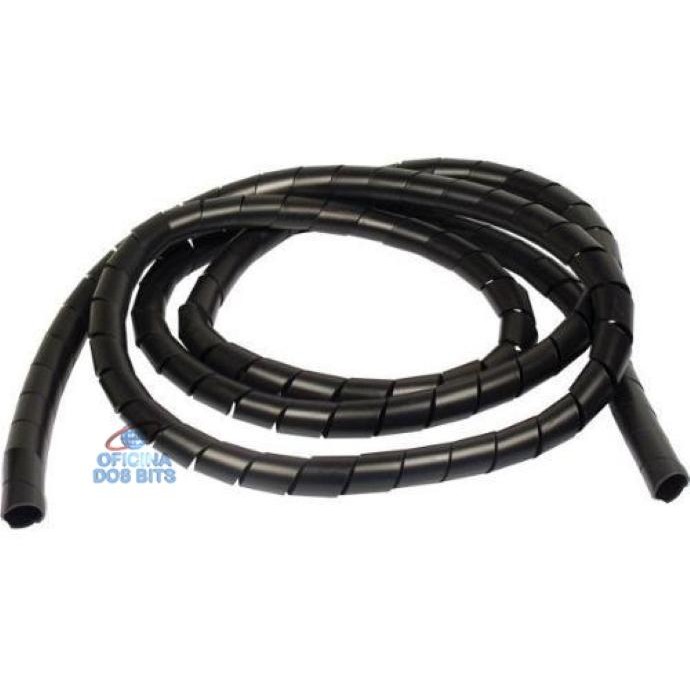 Fita Espiral 1/2 12,00mm Organizador de Fios e Cabos - Preto - Metro