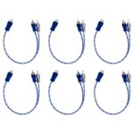 6x Cabo Y Para Som Automotivo Injetado Azul/Prata Transparente 4mm 1 Femea e 2 Machos Marca Svart