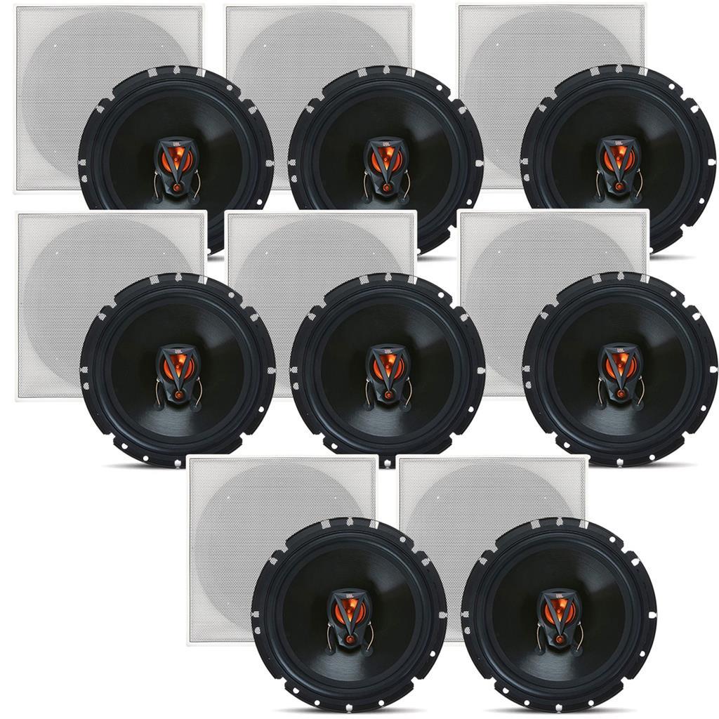 Kit 8 Caixa De Som Jbl Flex3 Arandela Quadrada Embutir 50rms