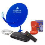 RECEPTOR DE TV VIVENSIS VX10 SAT HD + ANTENA BANDA KU AZUL + LNBF SIMPLES + CABO