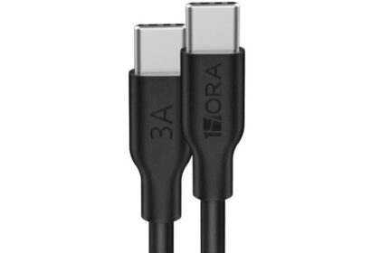 1Hora Cabo USB tipo C para tipo C 3A 1m preto CAB252