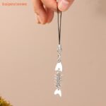 [baipestonwe] Y2K Criativo Espinha De Peixe Corrente De Telefone Móvel Metal Osso Cordão Celular Charme Chaveiro Acessór