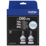 Kit garrafa de tinta Brother InkTank BTD60-2PK Preto com 2 unidades