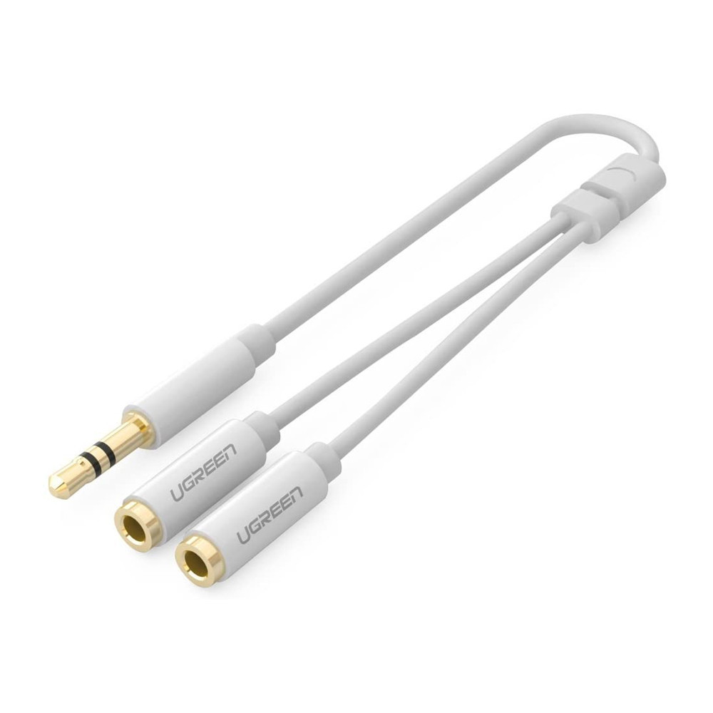 Cabo de Áudio Ugreen Av134 1 Conector 3.5mm Macho para 2 Entradas Fêmea 25cm