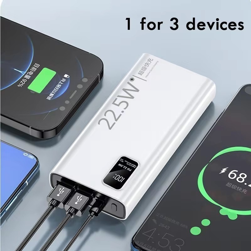 Carregador Portátil 20000mah grande capacidade power bank 22.5w rápido portátil bateria Com Tela Lcd 100% Original
