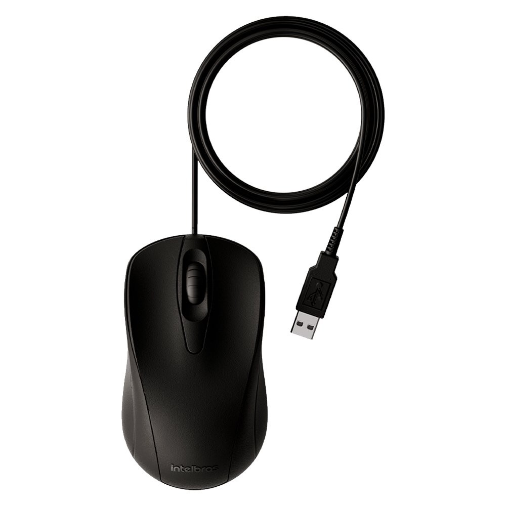 Mouse Óptico Intelbras MCI20 - Com Fio, Preto