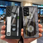Capa de telefone de vidro temperado retro fita cassete para Samsung Galaxy S9 Plus S10 S10e S20 FE S20 Plus S21 S22 S23 Ultra Note 9 10 Plus Note 20 Ultra Cover