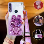Caixa Motorola MOTO G8 Play G8 Plus G8 Power Electroplating Glitter 3D Rabbit Bracket Cosmético Espelho De Telefone Com Cordão De Corpo Cruzado