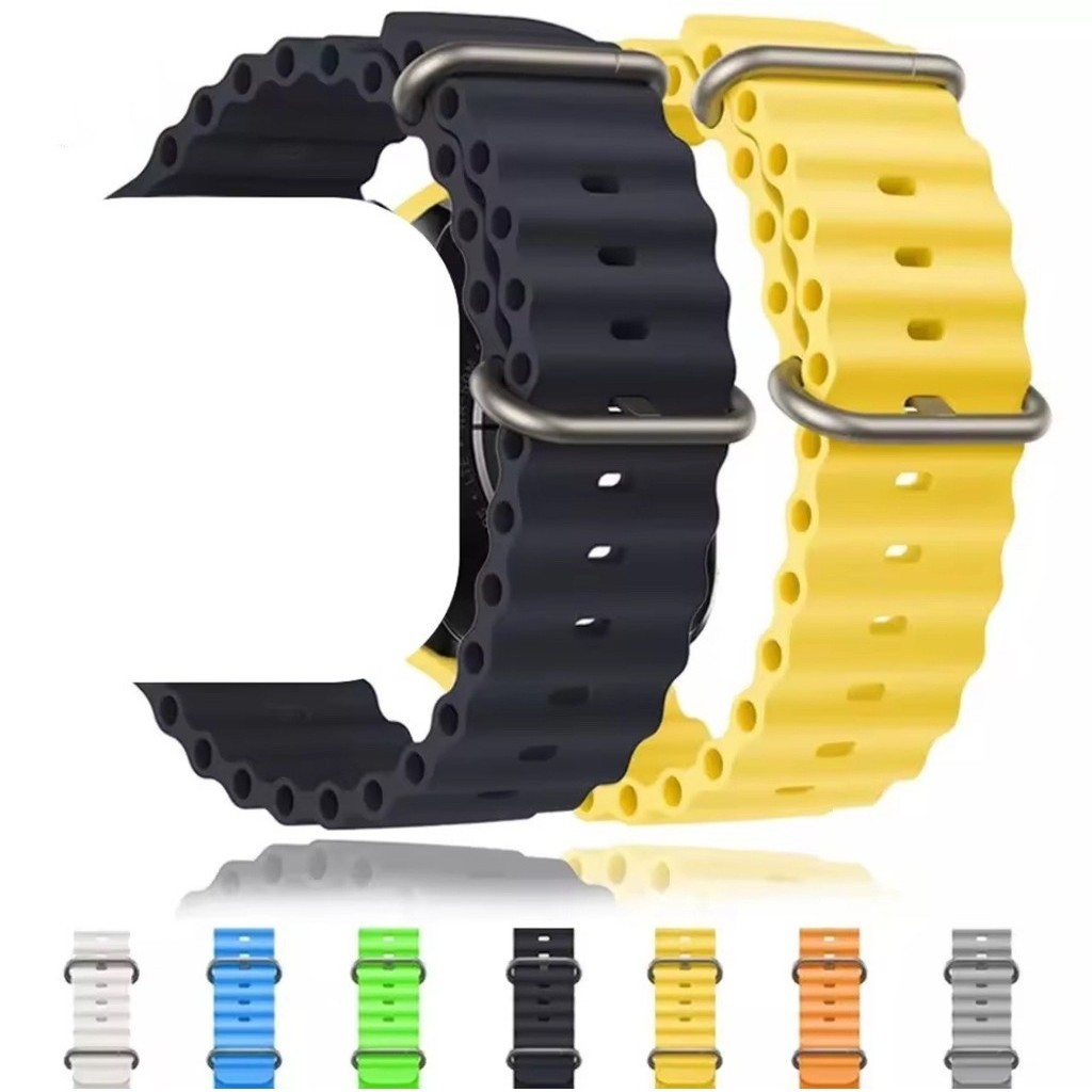 2024 Newst Ocean Strap Motion Para Pulseira De Relógio 42mm 46mm 49mm 45mm 44mm 40mm 41mm 42mm 38mm Silicone Correa iWat