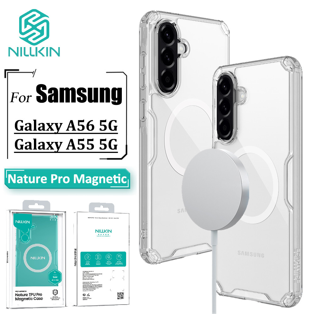 Nillkin Nature Pro Capa Magnética Samsung Galaxy A56 A55 Airbag Traseira À Prova De Choque (Apenas Com Função De Sucção)