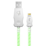 Cabo Lightning Iluminado com LED Verde, Sincronização e Recarga 12W 2.4A, 1 metro, LED810VD, ELG