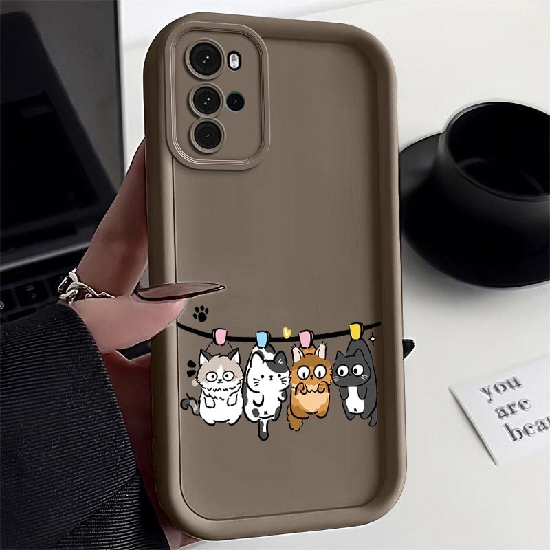 G222 Fofo Pequeno Gato Novo Estilo Escada Céu Olho Silicone Capa De Telefone Para Motorola Moto G22 Proteção Da Câmera À Prova De Quebra Traseira Macia