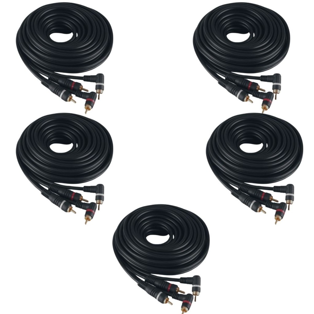Kit 5 Cabos Rca 5 Metros Kx3 Para Carros