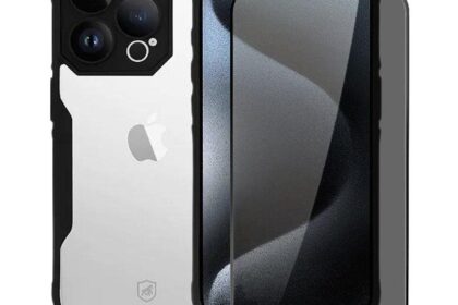 Kit Capa Dual Shock Sense e Pelicula Defender Pro Privacidade para iPhone 15 Pro Max - Gshield