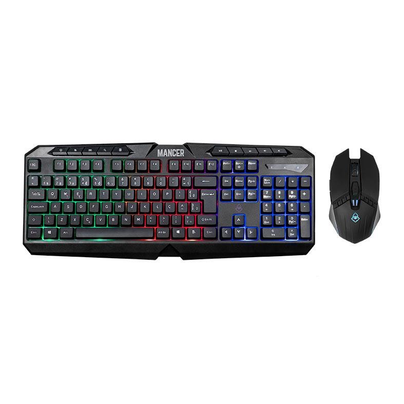 Kit Teclado e Mouse Gamer Mancer Krinius V2, Rainbow, 6400DPI, ABNT2, Preto, MCR-KRS2-RBW01