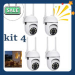 Kit 4 Sem Fio WiFi Home Monitor De Câmera De Segurança Montado Na Parede Telefone Móvel Remoto Doméstico