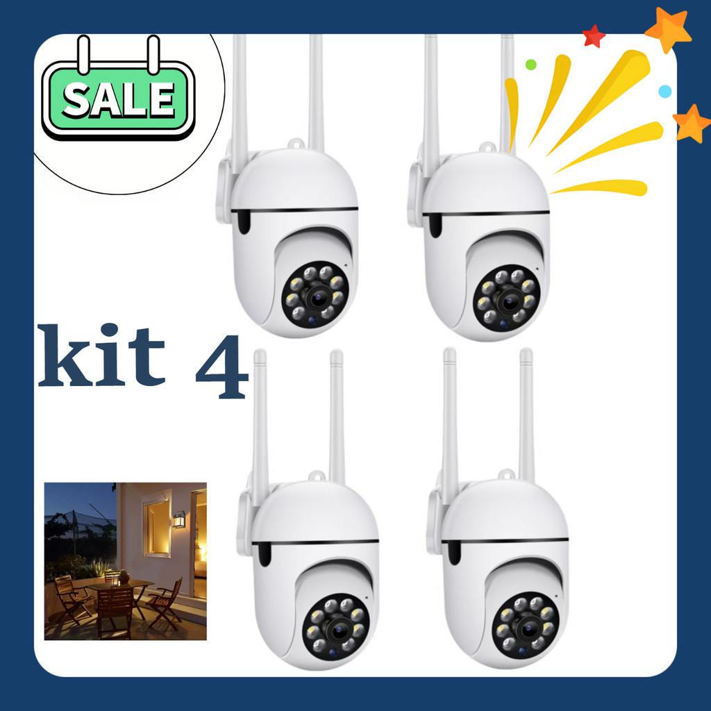 Kit 4 Sem Fio WiFi Home Monitor De Câmera De Segurança Montado Na Parede Telefone Móvel Remoto Doméstico
