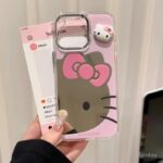 Cartoon KT Cat metade espelho bonito tendência capa de telefone Apple para iPhone 16promax 15 14 13 12 11 pro max 8plus 14promax 13promax 13promax 13pro 14pro caixa de espelho anti-queda