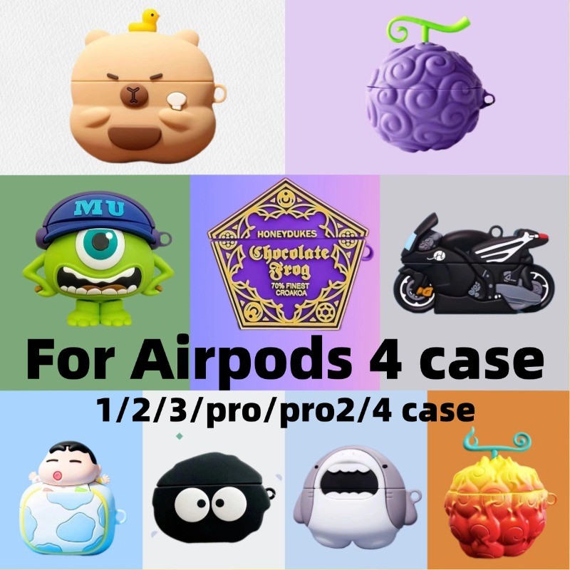 Para AirPods 4 case/pro/Pro2 1/2/3 cartoon Pro2/4 inPods 12/Gen 3gen tpu silicone Macio Gota Capa De Fone De Ouvido À Pr