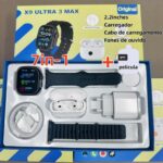 Smartwatch Novo X9 Ultra3 MAX 2.2" Compatível iPhone Android Com Fone e Carregador