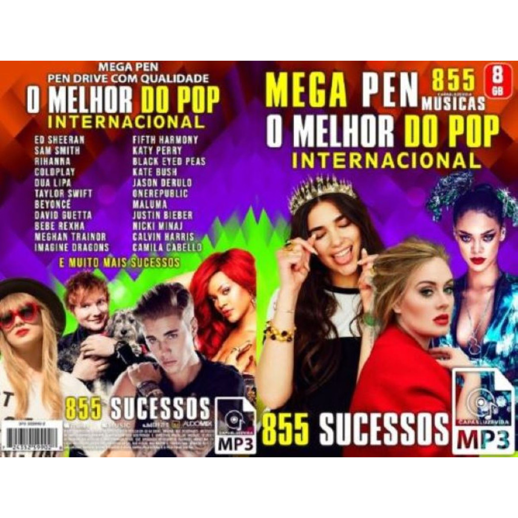 Pen Drive 8 Giga 855 O Melhor Do Pop Internacional