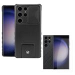 Capa Case Capinha Victus + Película Frontal e Traseira Preta para Samsung Galaxy S23 Ultra - Gshield